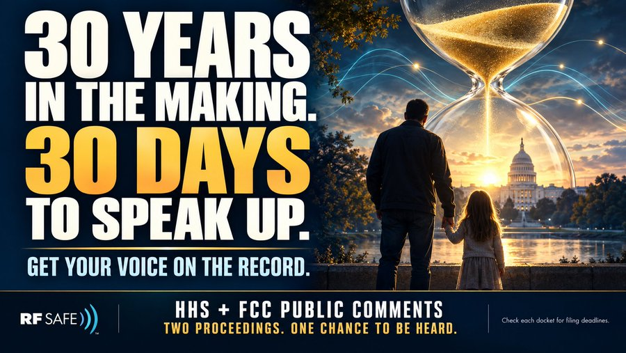 30 years in the making. 30 days to speak up. A parent and child face the Capitol beneath a giant hourglass. HHS and FCC public comments.
