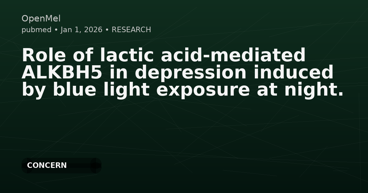 Role of lactic acid-mediated ALKBH5 in depression induced by blue light exposure at night.